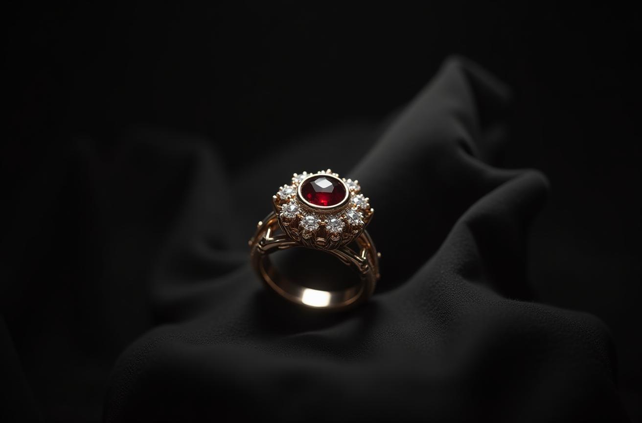 A magnificent finished diamond ring sparkling